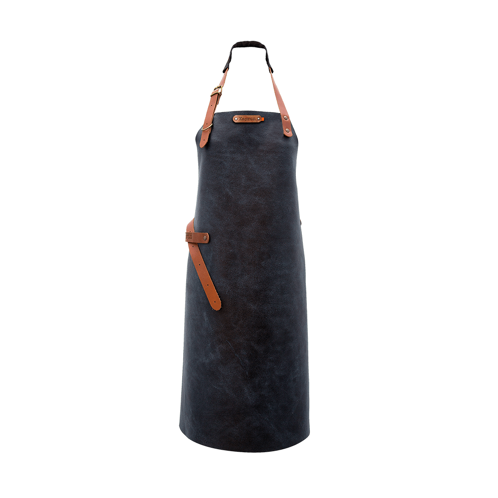 Xapron Tablier en cuir Bleu - The Gastronomie House Lyon