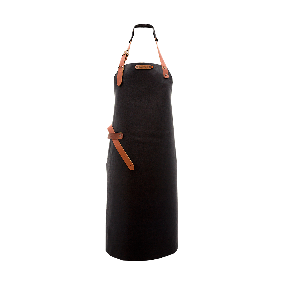 Tablier cuir noir Xapron - The Gastronomie House Lyon